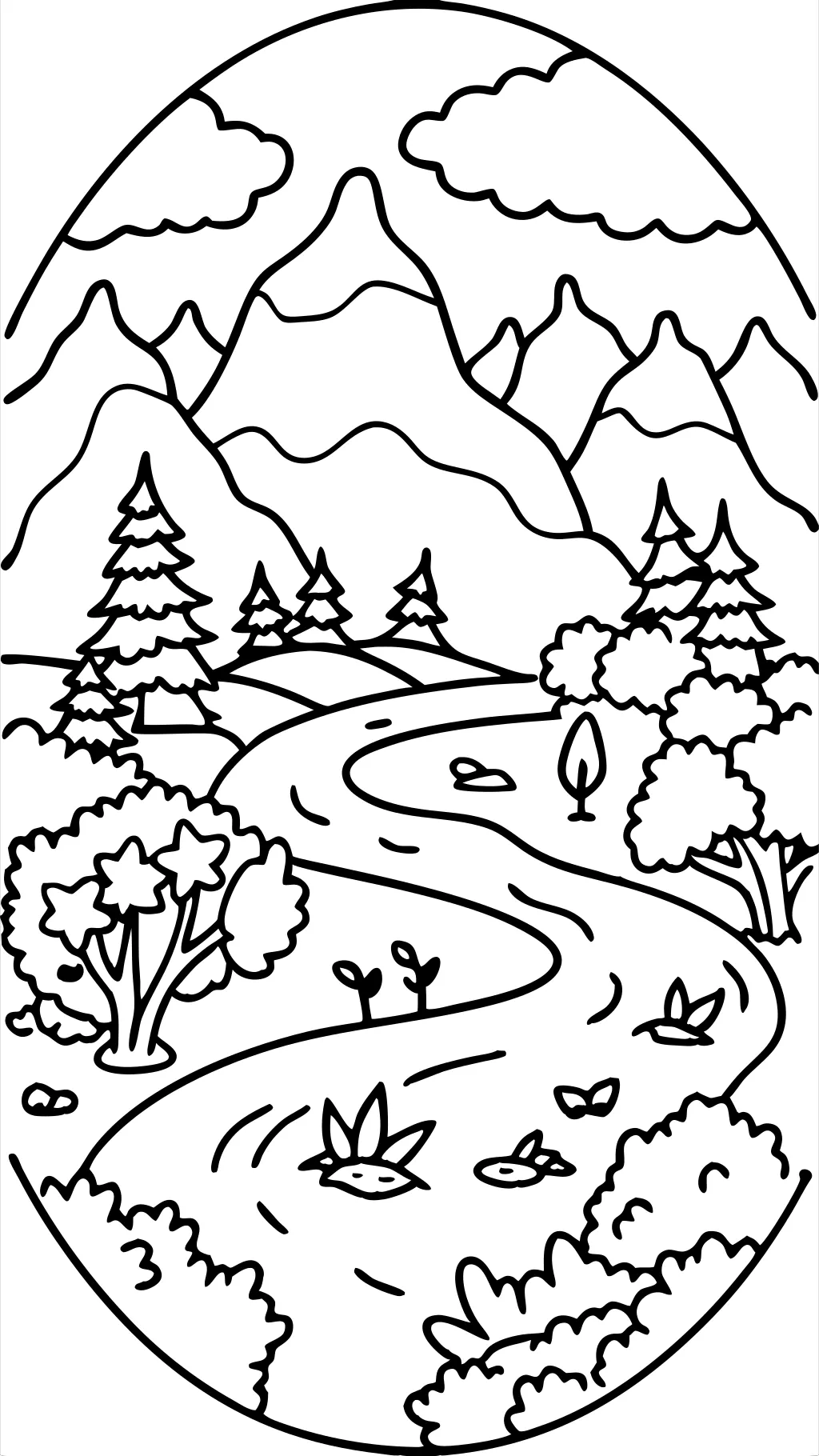 coloriage de la rivière